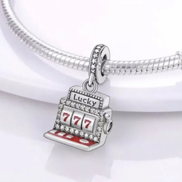 NWOT Lucky Casino Slot Machine Las Vegas Dangle Charm Sterling Silver 925 - Picture 4 of 16